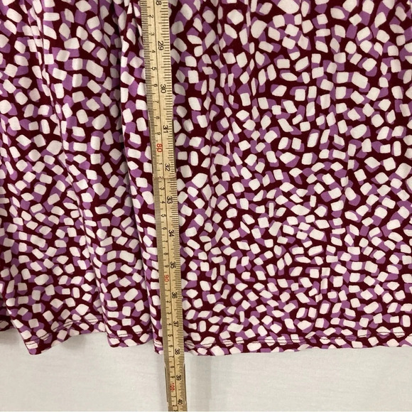 Draper James Purple White Polka Dot V Neck Stretch Tiered Casual Dress size XXL - Picture 8 of 12